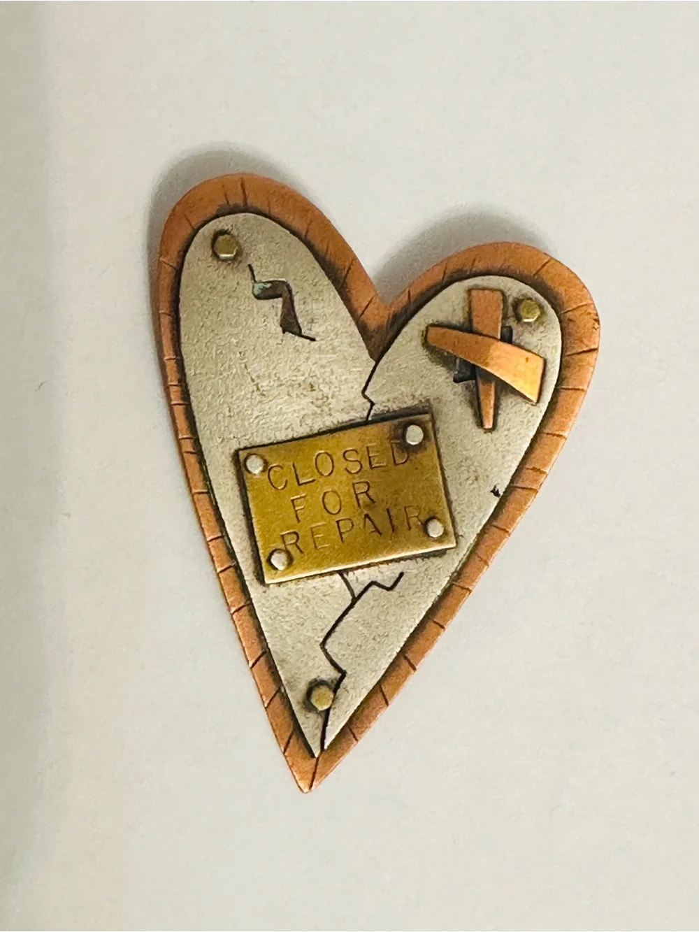 Vintage Laurie Flannery Signed Mixed Metal 